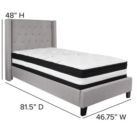 Flash Furniture Platform Bed Set, Riverdale, Twin, Gray HG-BM-41-GG